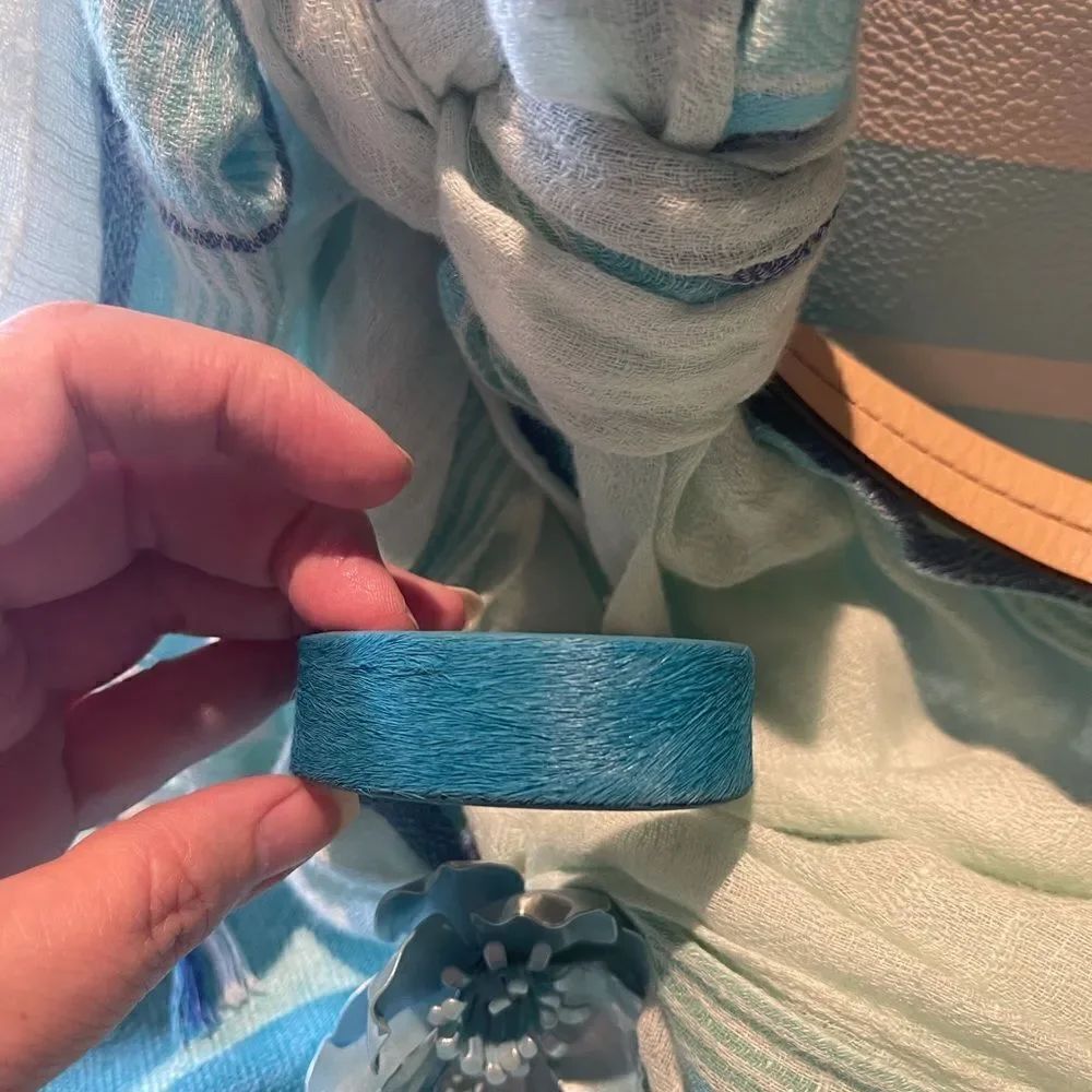 BLUE & Silver Fur Rustic Cuff! - Picture 13 of 16